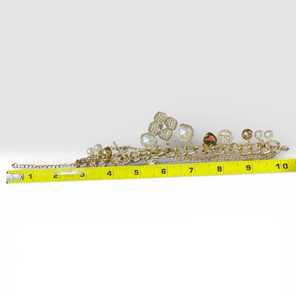 NWT Gold tone Multi-Strand Charm Bracelet - Pearls & Tree of Life Ashley Stewart - Picture 3 of 5